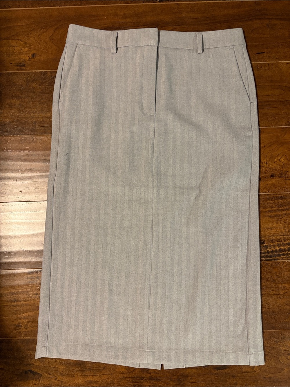 Joe Fresh Light Gray Pinstripe Pencil Skirt